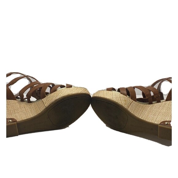 LIZ Claiborne Platform Wedges Womens Size 7 LC Crete Light Brown Sandals - Picture 8 of 10